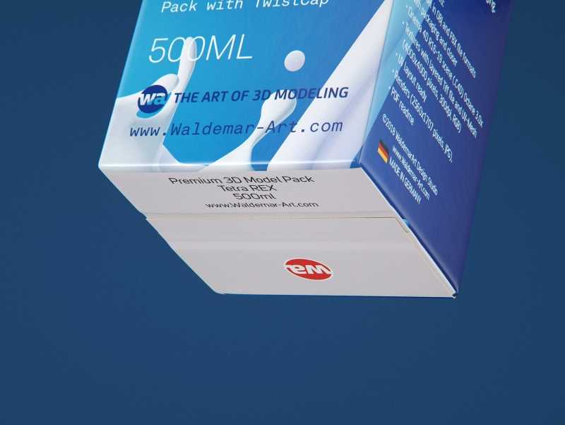 Tetra Rex 500ml carton packaging 3d model with TwistCap