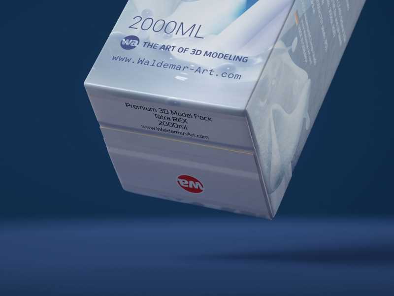 Tetra Pack Rex Mid 2000ml carton package 3D model pak with TwistCap