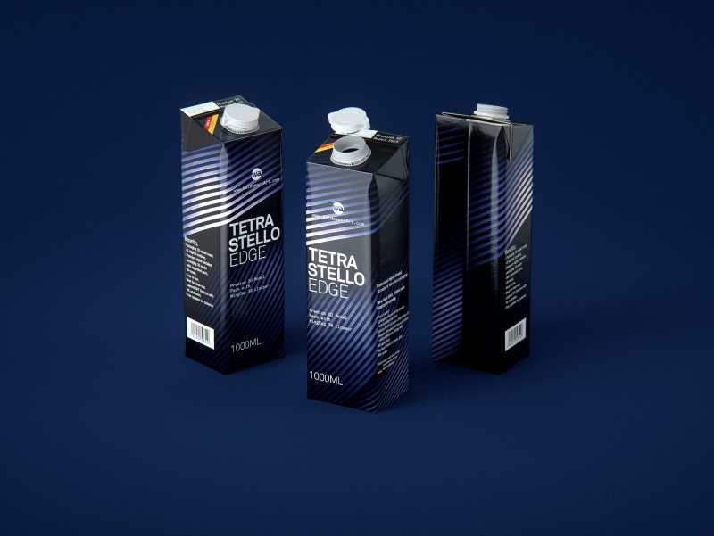 Tetra Pack Stello EDGE 1000ml with WingCap 30 packaging 3D model
