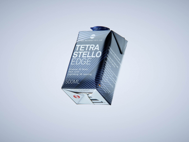 Tetra Stelo Edge 500ml with LightWing 30 premium carton packaging 3D model