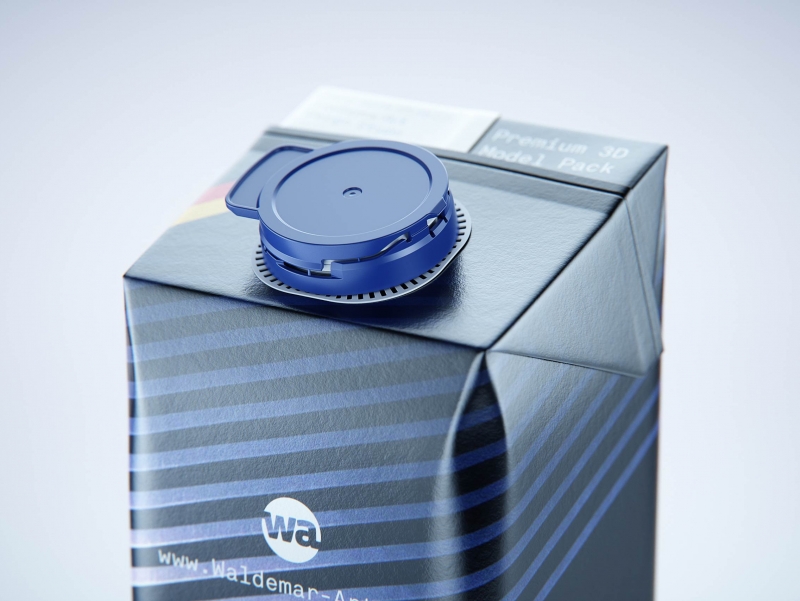 Tetra Pak Stelo Edge 1000ml with LightWing 30 premium carton packaging 3D model