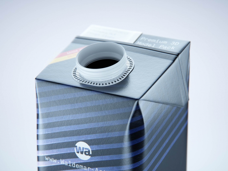 Tetra Pak Stelo Edge 1000ml with LightWing 30 premium carton packaging 3D model