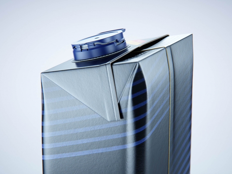 Tetra Pak Stelo Edge 1000ml with LightWing 30 premium carton packaging 3D model