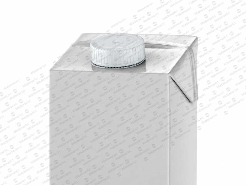 Packaging MockUp of Tetra Pack Brick Aseptic 1000ml with LightCap30 Front-Side View