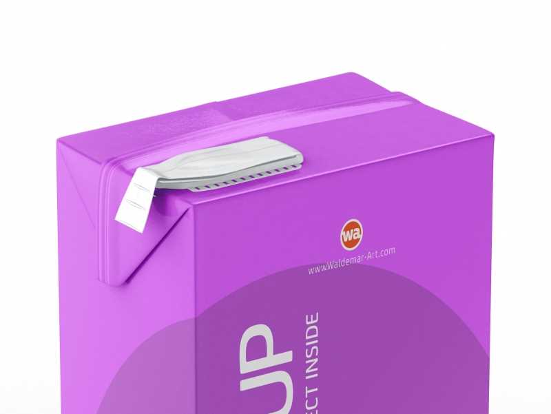 Packaging MockUp of Tetra Pack Brick Mid Aseptic 1000ml with FlexiCap Front-Side View