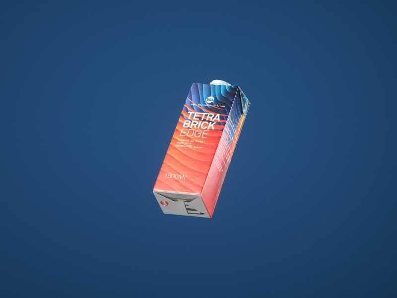 Tetra Pack Brick EDGE 1500ml with WingCap30 Carton packaging professional 3D model pak