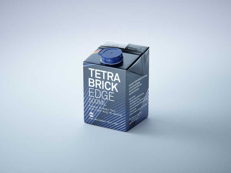 Tetra Brik Edge 500ml with LightWing 30 premium carton packaging 3D model