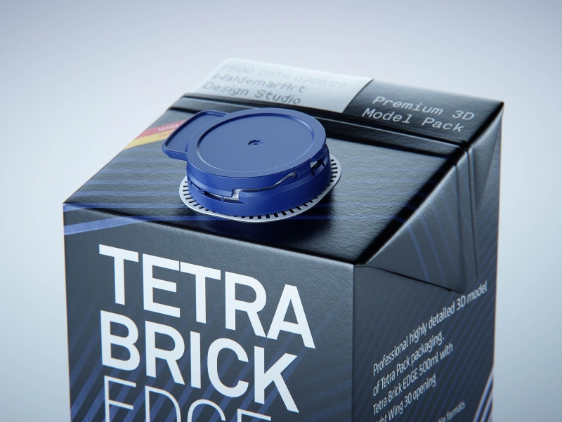 Tetra Brik Edge 500ml with LightWing 30 premium carton packaging 3D model