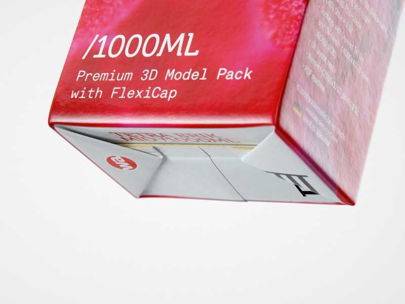 Tetra Pack Brick Aseptic Mid 1000ml packaging 3D model pak with FlexiCap