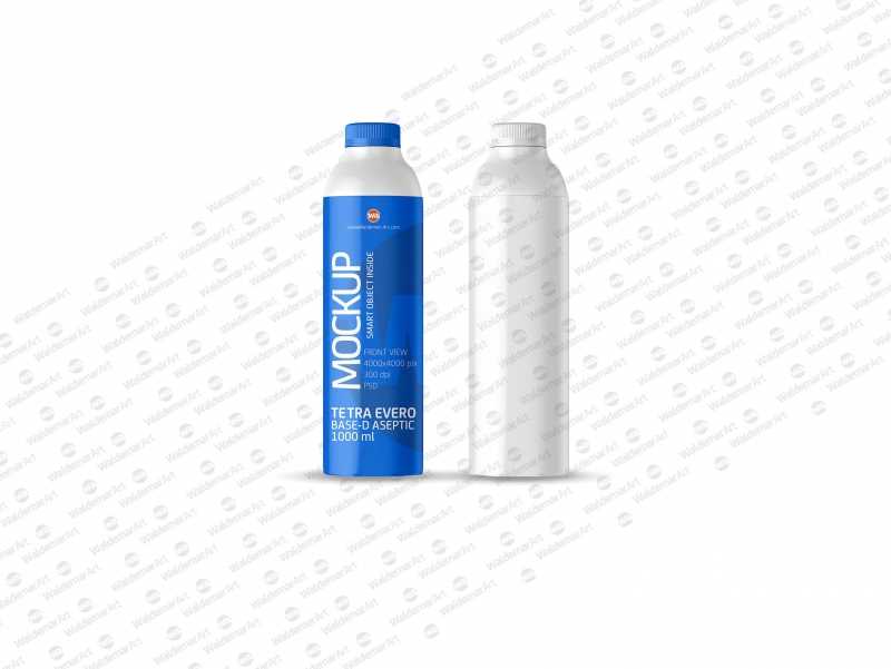 Packaging MockUp of Tetra Pack Evero Aseptic Base-D 1000ml with OrionTop-O38A Front View