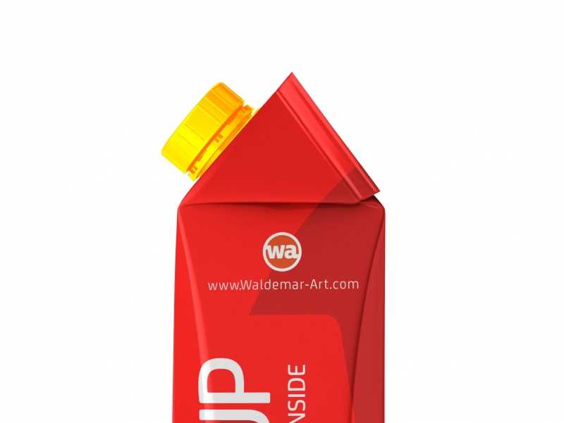 Tetra Pack Gemina Leaf 1000ml Mockup. Side View