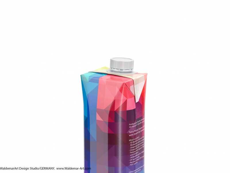 Tetra Pack Prisma Square 500ml with DreamCap packaging 3d model pak