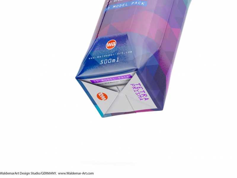 Tetra Pack Prisma Square 500ml with DreamCap packaging 3d model pak