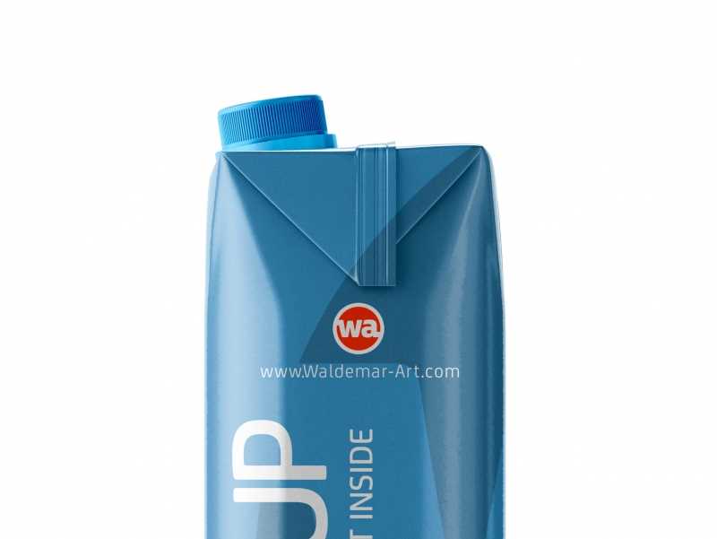 PSD Mockup of Tetra Pack Prisma 1000ml Side View