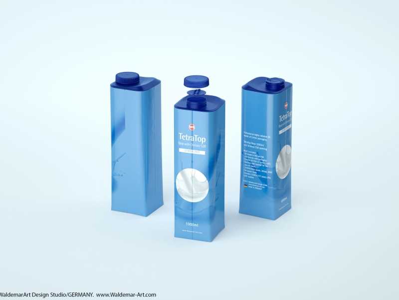 3D model pak of the Tetra Pack Top Base 1000ml with Orinoco S38 closer