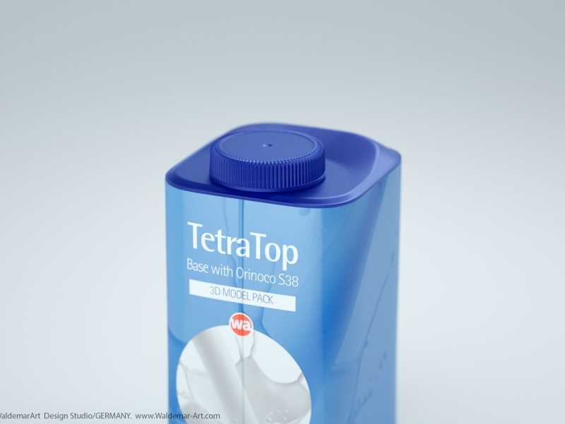 Premium 3D model pak of the Tetra Pack Top Base 500ml with Orinoco S38 closer
