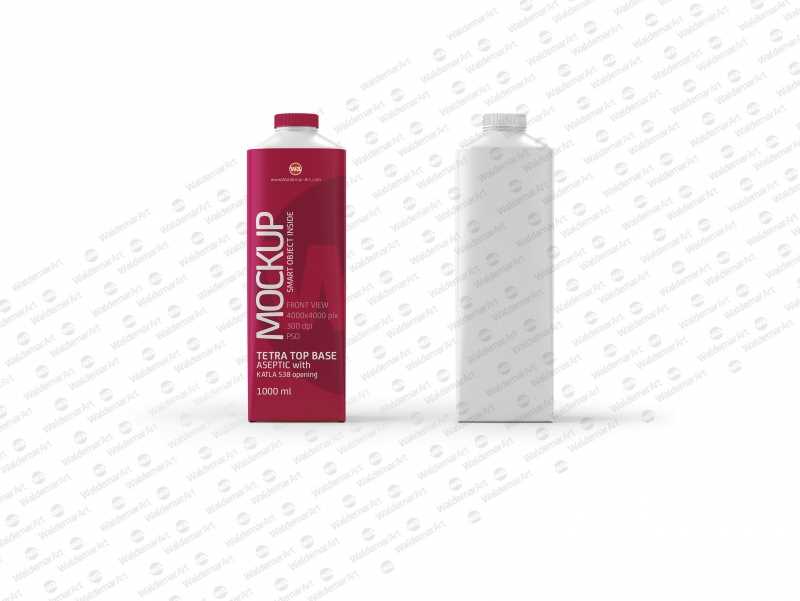 Package MockUp of Tetra Pack Top Aseptic Base 1000ml with Katla S38 Front View