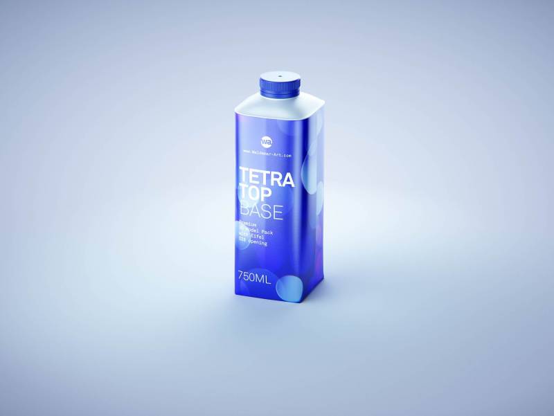Packaging 3D model pak of Tetra Pack Top Base 750ml with Eifel-O38