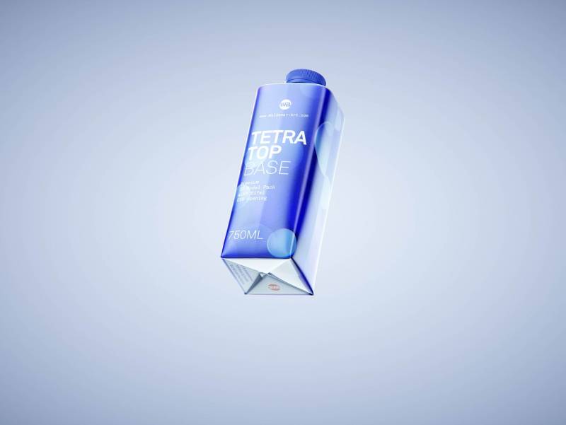 Packaging 3D model pak of Tetra Pack Top Base 750ml with Eifel-O38