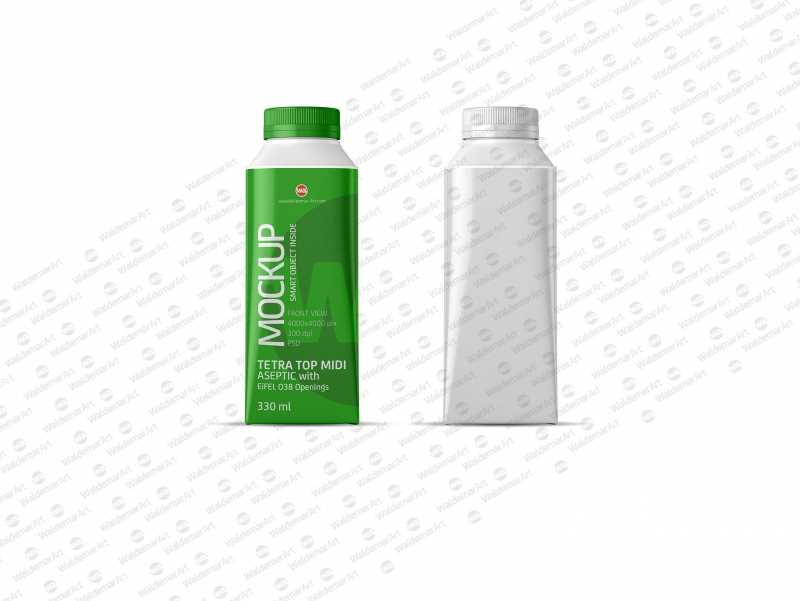 Packaging MockUp of Tetra Pack Top Aseptic Midi 330ml with Eifel-O38
