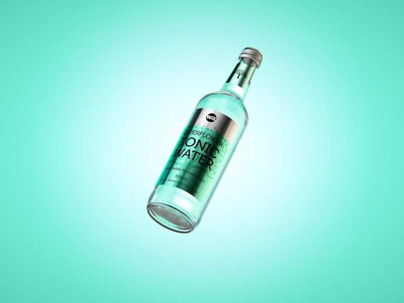Tonic water glass bottle packaging 3D model pack 500ml