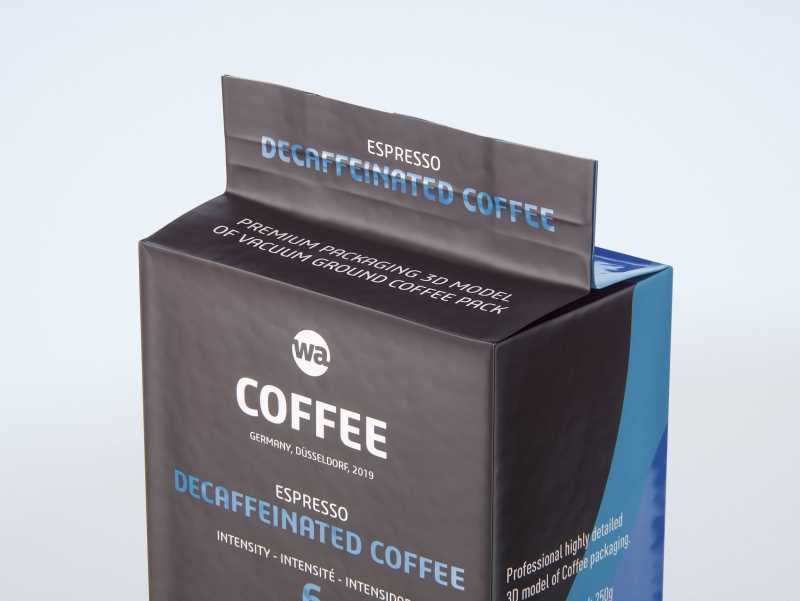 Vacuum Ground Coffee Packaging 250g 3d model