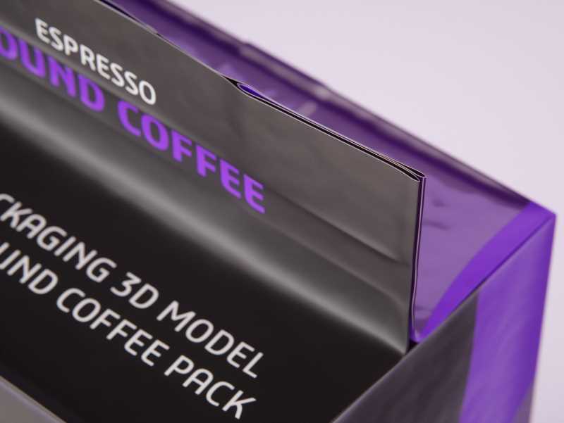 Vacuum Ground Coffee Packaging 500g 3d model