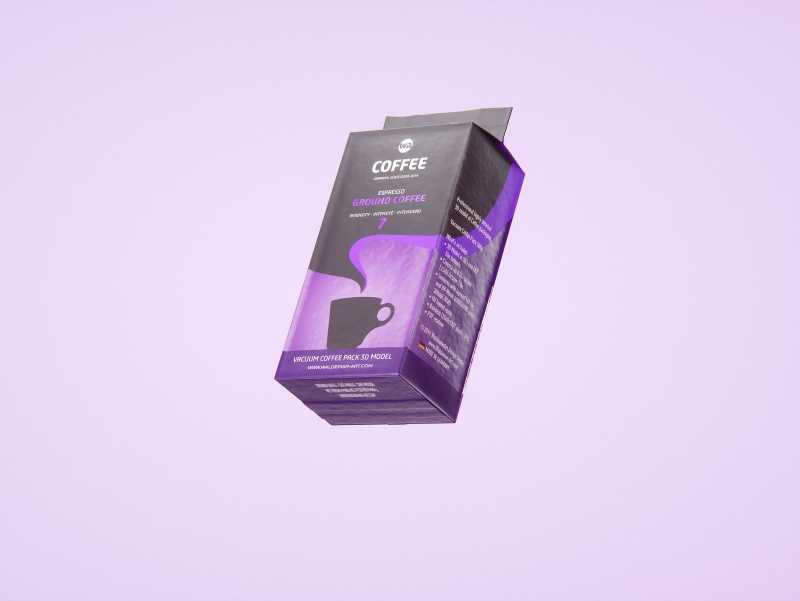 Vacuum Ground Coffee Packaging 500g 3d model