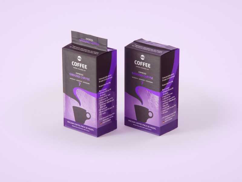 Vacuum Ground Coffee Packaging 500g 3d model