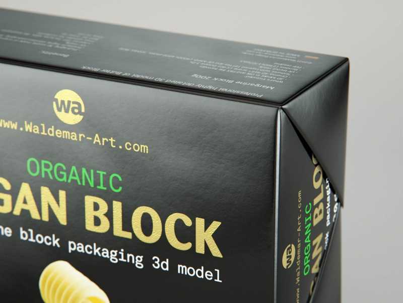 Vegan Butter Block 200g packaging 3D model