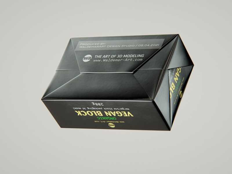 Vegan Butter Block 200g packaging 3D model