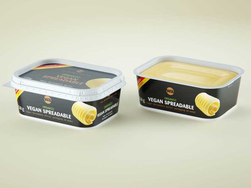 Vegan Spreadable Butter plastic container 250g packaging 3D model