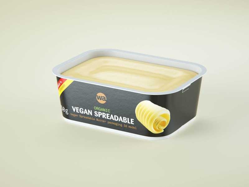 Vegan Spreadable Butter plastic container 250g packaging 3D model