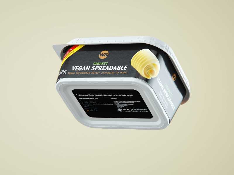 Vegan Spreadable Butter plastic container 250g packaging 3D model