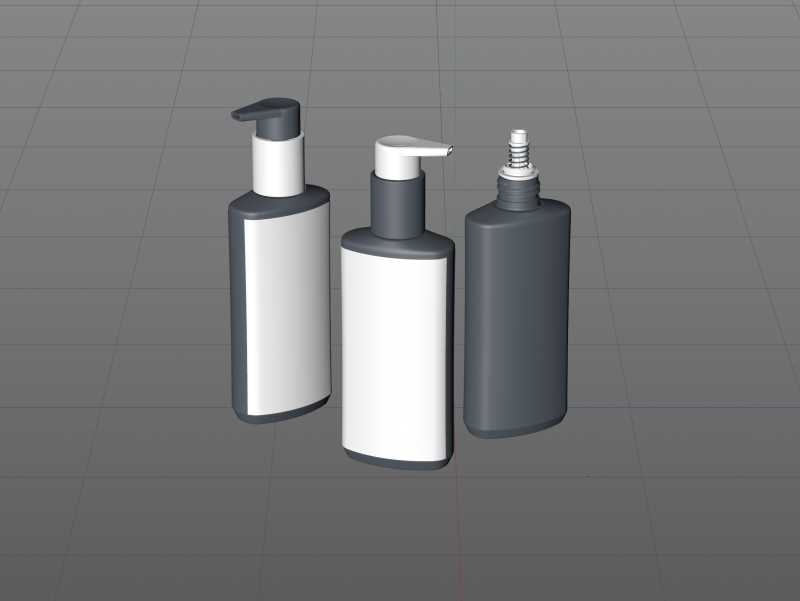 Wash Gel Plastic Bottle 200ml packaging 3D model
