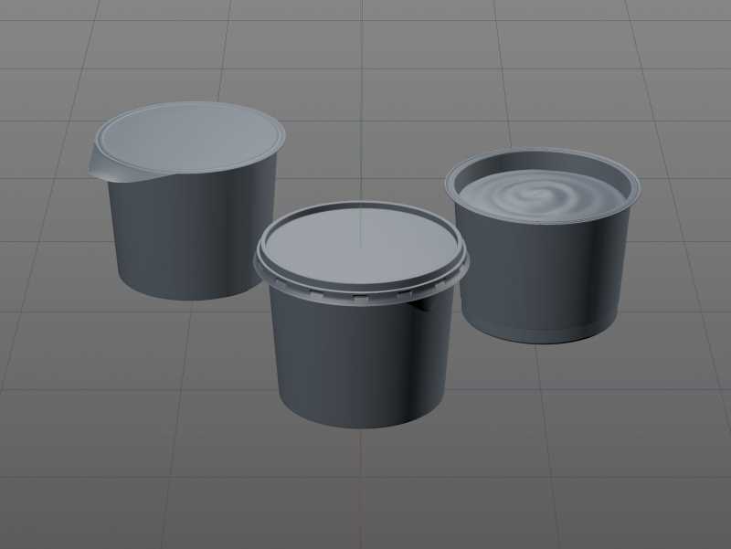 Yoghurt Plastic Cup (short version) 500ml Premium packaging 3D model