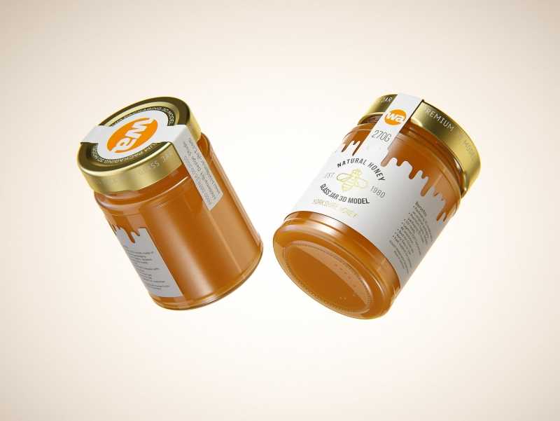 Yorkshire Honey Glass Jar 270g packaging 3d model