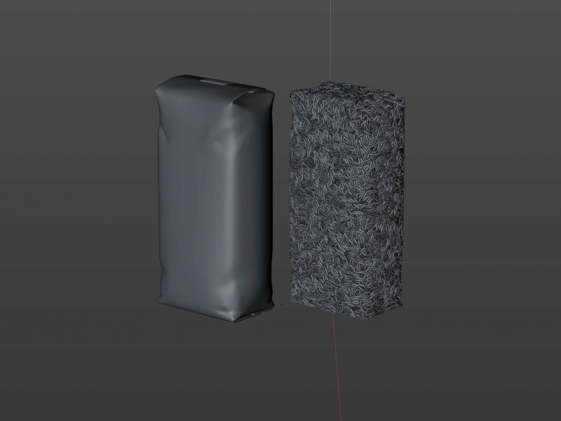 Basmati long grain rice plastic bag packaging 1kg premium 3d model