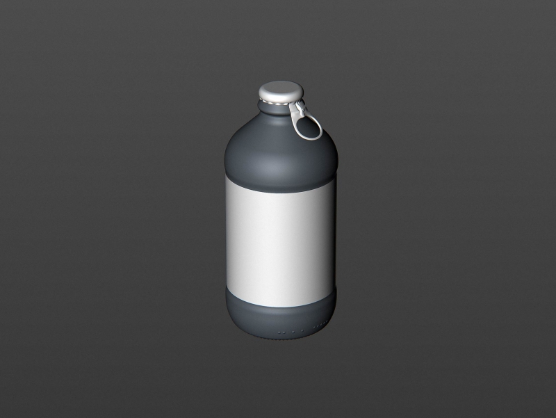 Beer glass bottle 375ml with Pull-off closure packaging 3D model