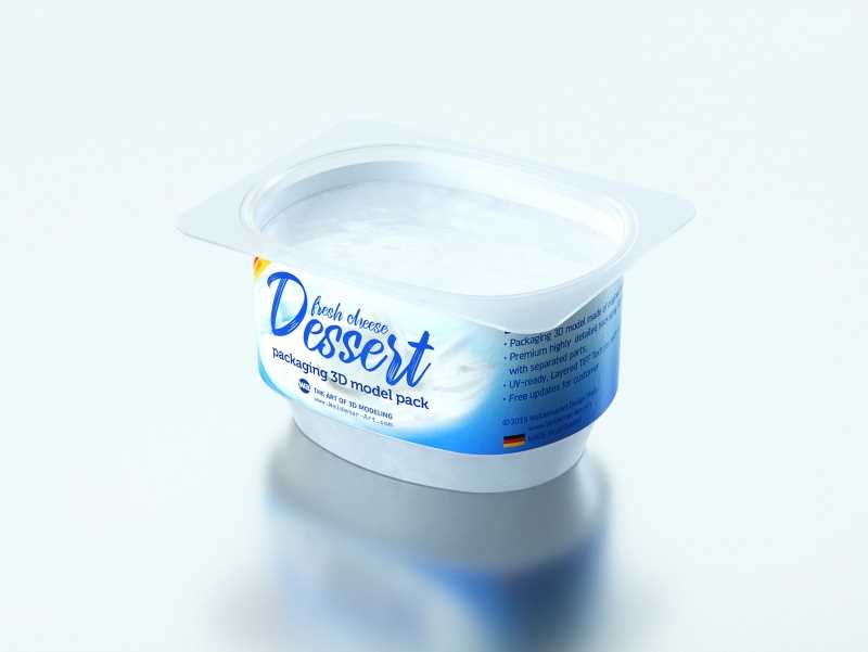 Fresh Cheese Dessert Plastic Cup 125g packaging 3D model