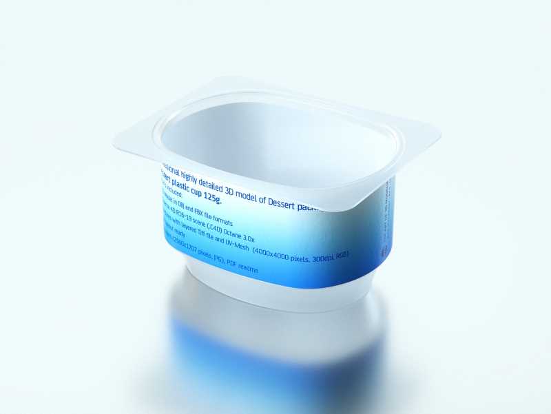 Fresh Cheese Dessert Plastic Cup 125g packaging 3D model