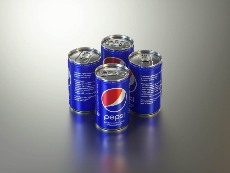 Ball/Rexam Soda Metal Can 150ml Premium 3D model pack