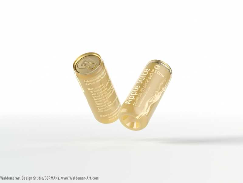 Plastic sleek can 3D packaging model 330/310ml