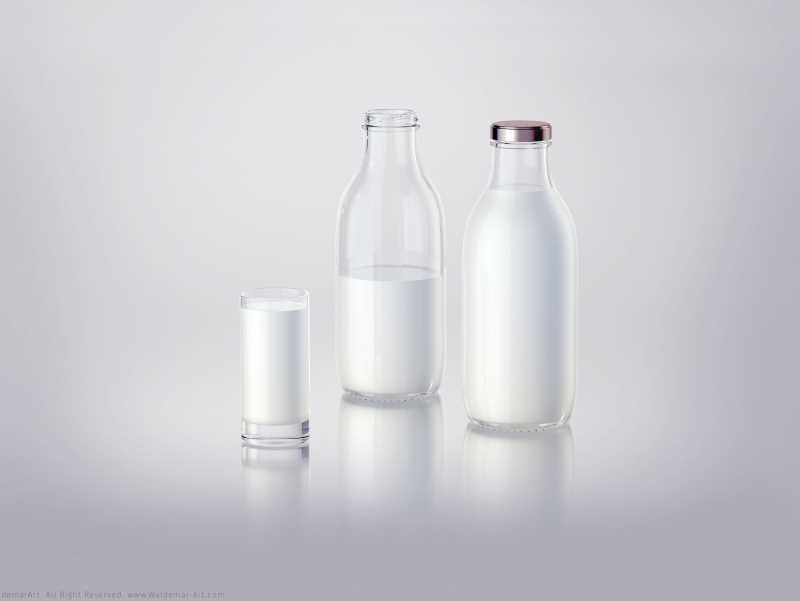 Milky - 3d model of a bottle for dairy products