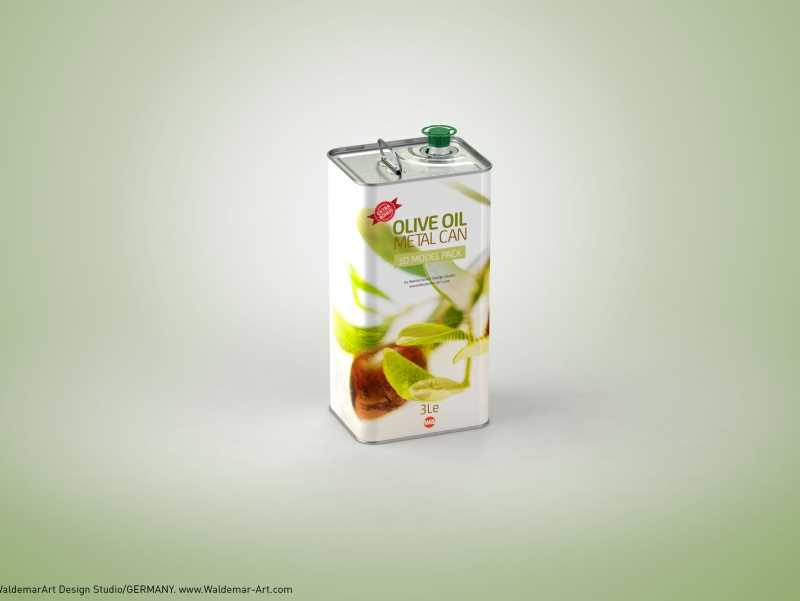 Olive Oil Tin Metal Can 3le 3D model with handle + bonus