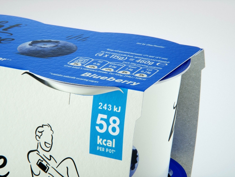 DANONE Light and Free Yogurt Blueberry 4x (115g) product 3D visualization