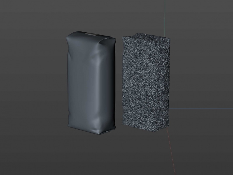 Short-grain rice plastic bag 1000g premium packaging 3d model