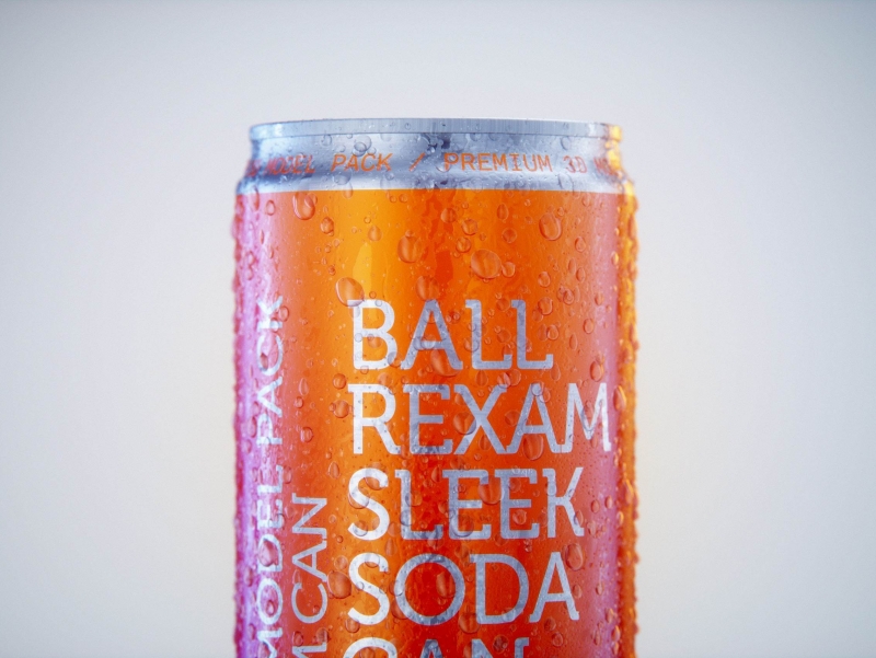 Metal Sleek can 330ml with water droplets and condensation professional 3D model pack