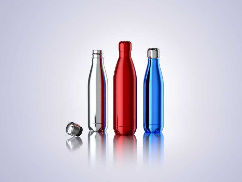 Steel Force - 3d model of the metal bottle