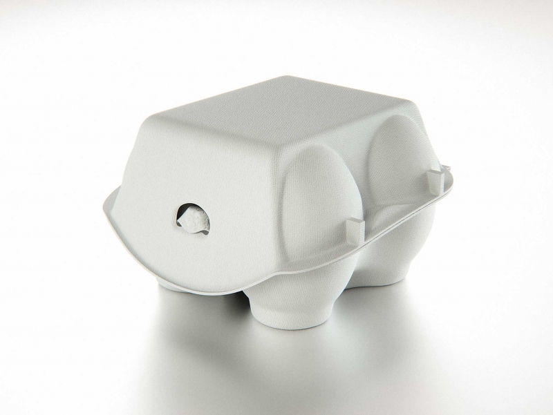 x4 Egg Cold Pressed Paper Carton box packaging 3D model pack